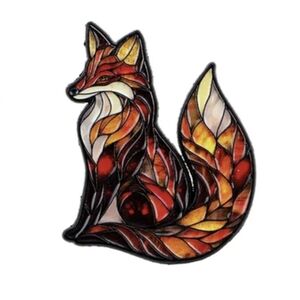 🦊 Stained Glass Style Fox Pin